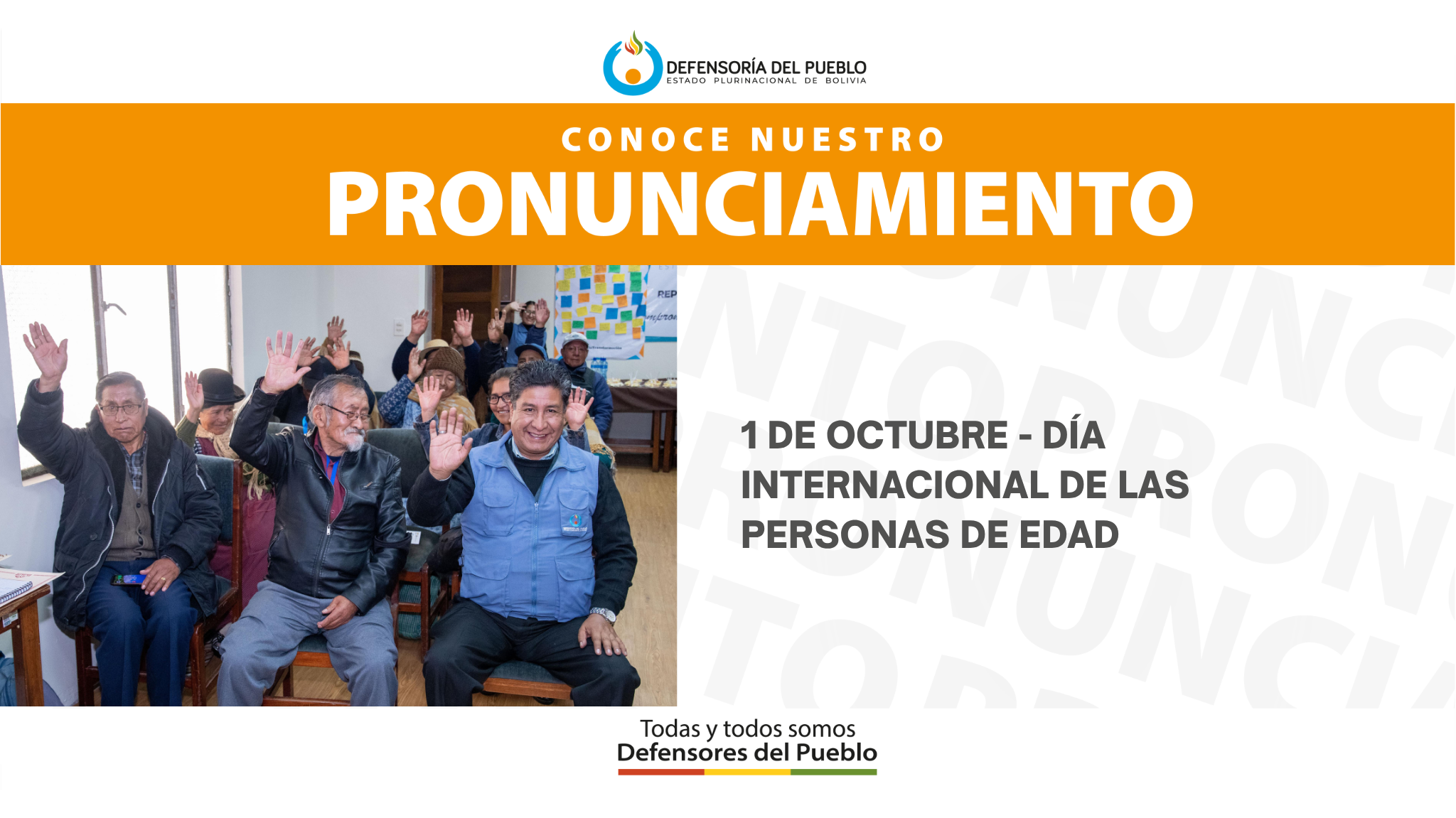 PRONUNCIAMIENTO 1 DE OCTUBRE - DÍA INTERNACIONAL DE LAS PERSONAS DE EDAD
