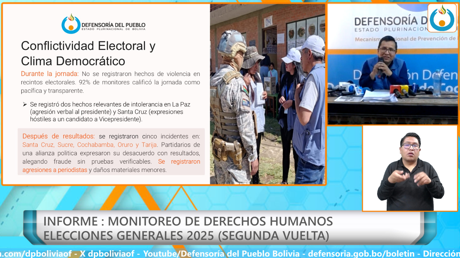 ELECCIONES 2025: INFORME PRELIMINAR DE LA DEFENSORÍA DEL PUEBLO PONDERA PARTICIPACIÓN CIUDADANA E IDENTIFICA DESAFÍOS DE CARA A PRÓXIMOS COMICIOS