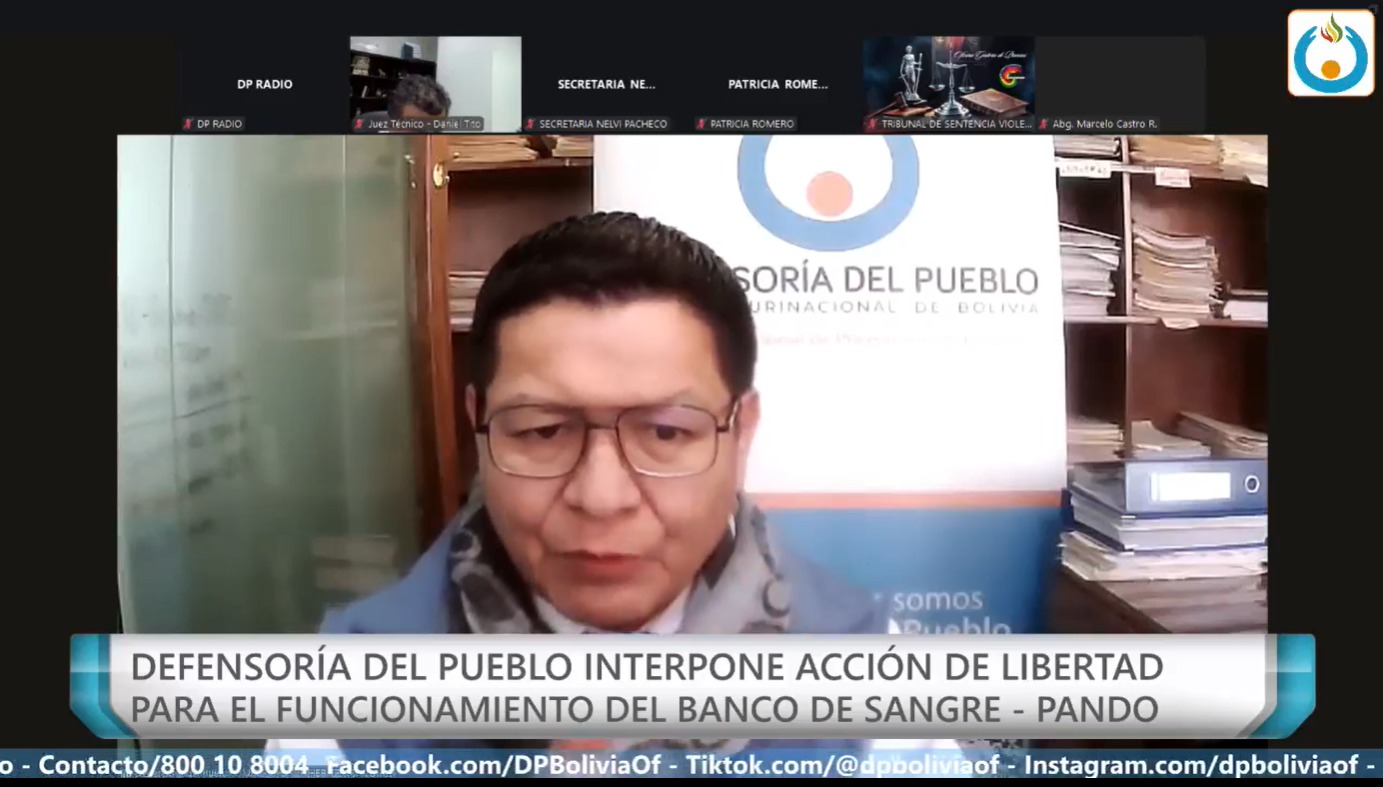 PANDO: JUSTICIA CONSTITUCIONAL ORDENA A LA GOBERNACION DEL DEPARTAMENTO DE PANDO, ASUMIR LAS ACCIONES TECNICO – ADMINISTRATIVAS QUE CORRESPONDA, A EFECTOS DE GARANTIZAR EL NORMAL Y EFICIENTE FUNCIONAMIENTO DEL BANCO DE SANGRE REFERENCIAL DE PANDO